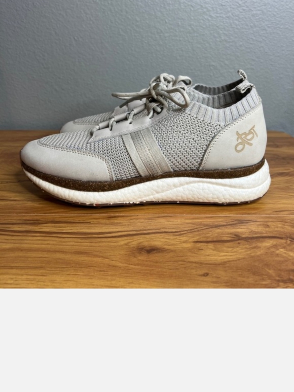OTBT Speed Sneakers Women 9  Beige Knit Comfort Travel Walking Shoes Lightweight
